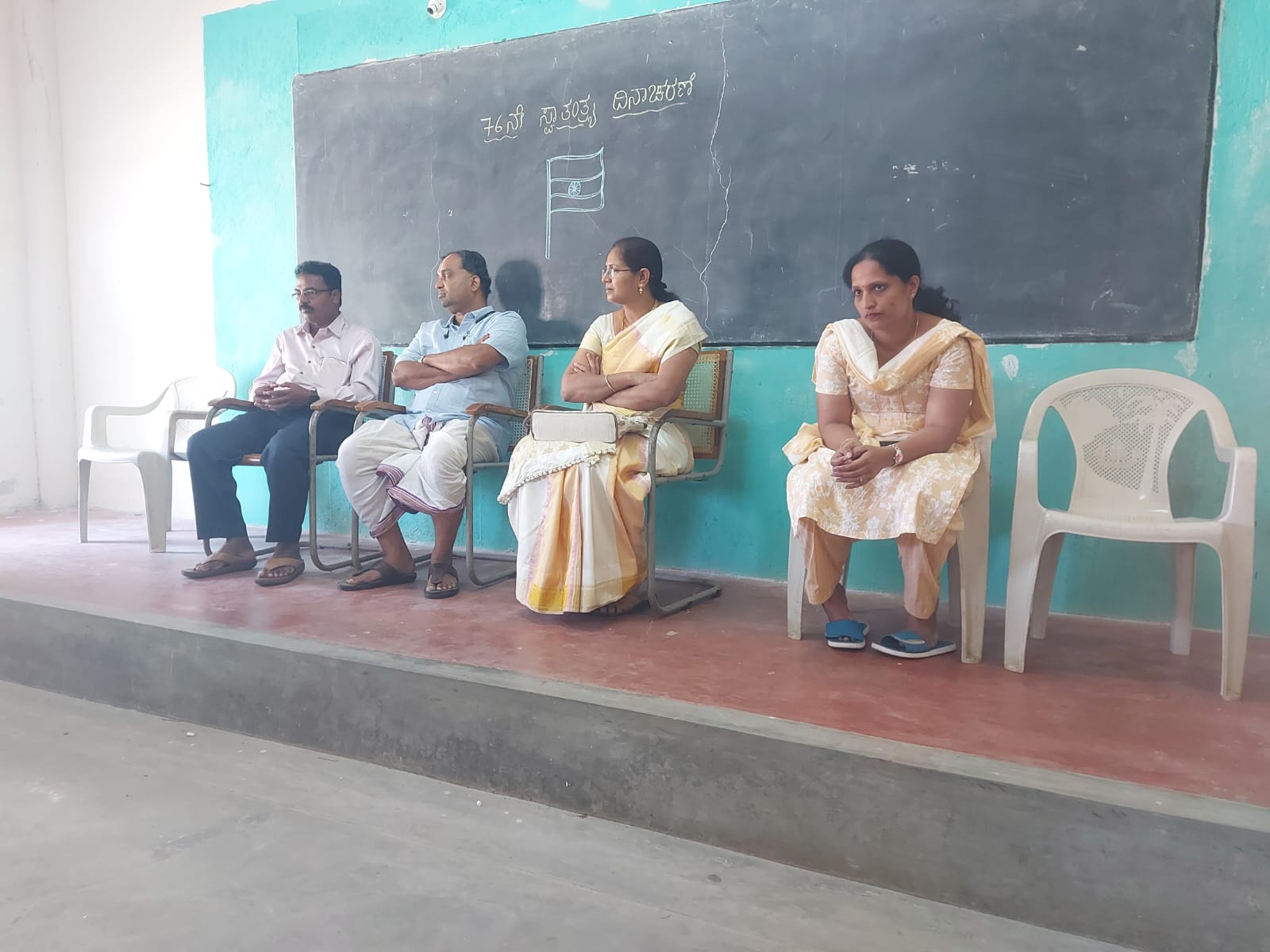 Faculty or guests seated during an institutional gathering